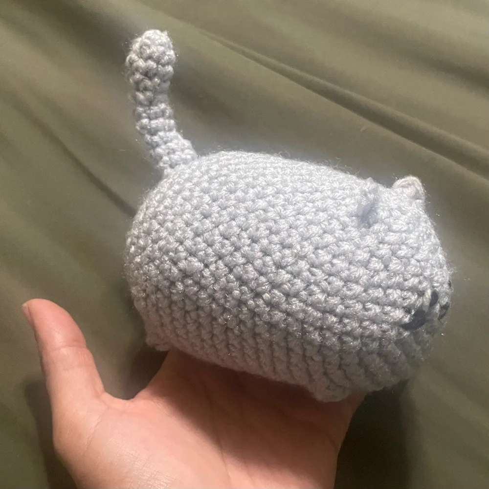 Gray Crochet Cat Toy